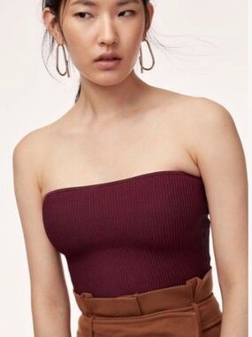 Aritzia Babaton Ribbed Cropped Tube Top